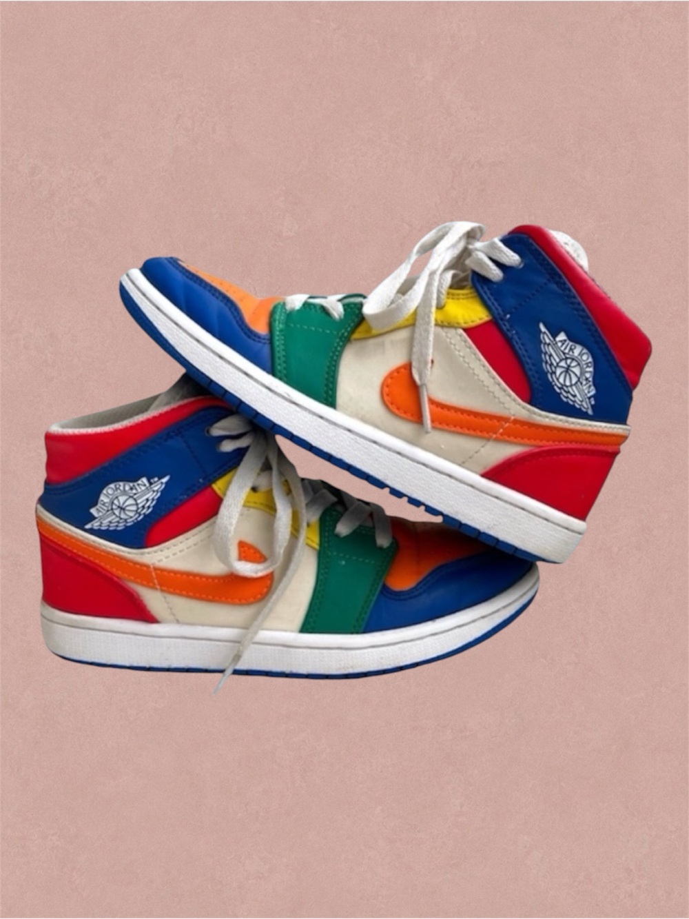 Nike Air Jordan 1 SneakersRetro Mid SE Multi Color 2022 DN3738-400 Size 5.5 RARE